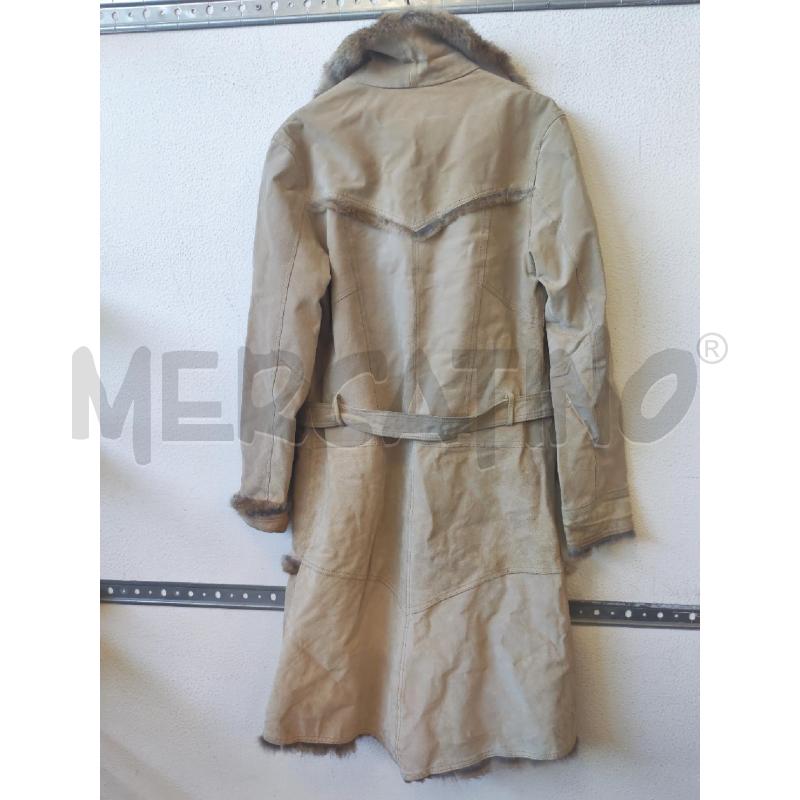 GIACCA DONNA VERA PELLE BEIGE CONBIPEL BORDO VERO PELO  | Mercatino dell'Usato Albenga 2