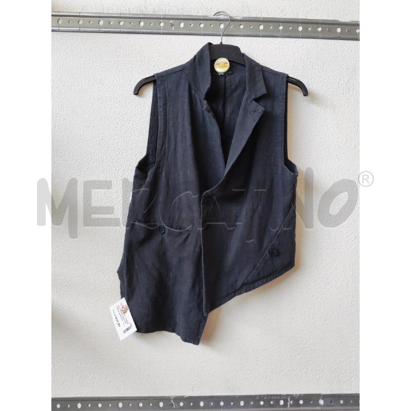 GILET UOMO NERO LINO LURDES BERGADA  | Mercatino dell'Usato Albenga 1
