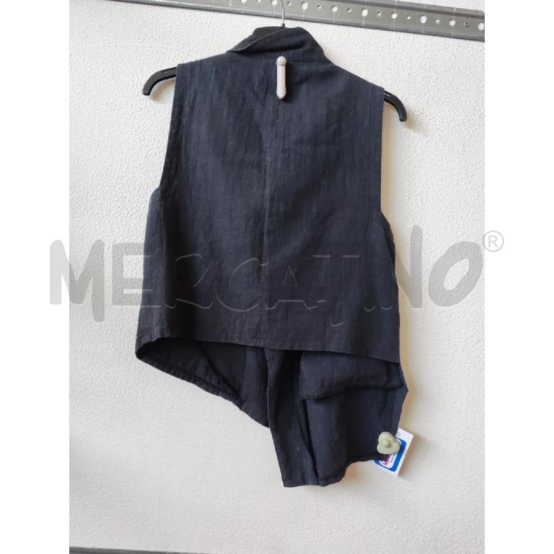 GILET UOMO NERO LINO LURDES BERGADA  | Mercatino dell'Usato Albenga 2