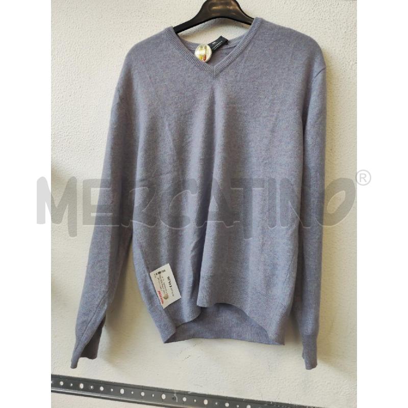 MAGLIONE UOMO AZZURRO PURO CASHMERE | Mercatino dell'Usato Albenga 1