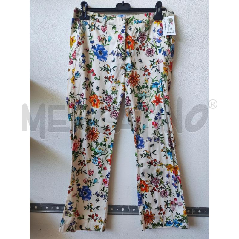 PANTALONE DONNA 1970 SEVENTY BIANCO FANTASIA FIORI | Mercatino dell'Usato Albenga 1