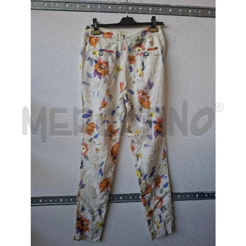 PANTALONE DONNA BIANCO FIORI MCS | Mercatino dell'Usato Albenga 2