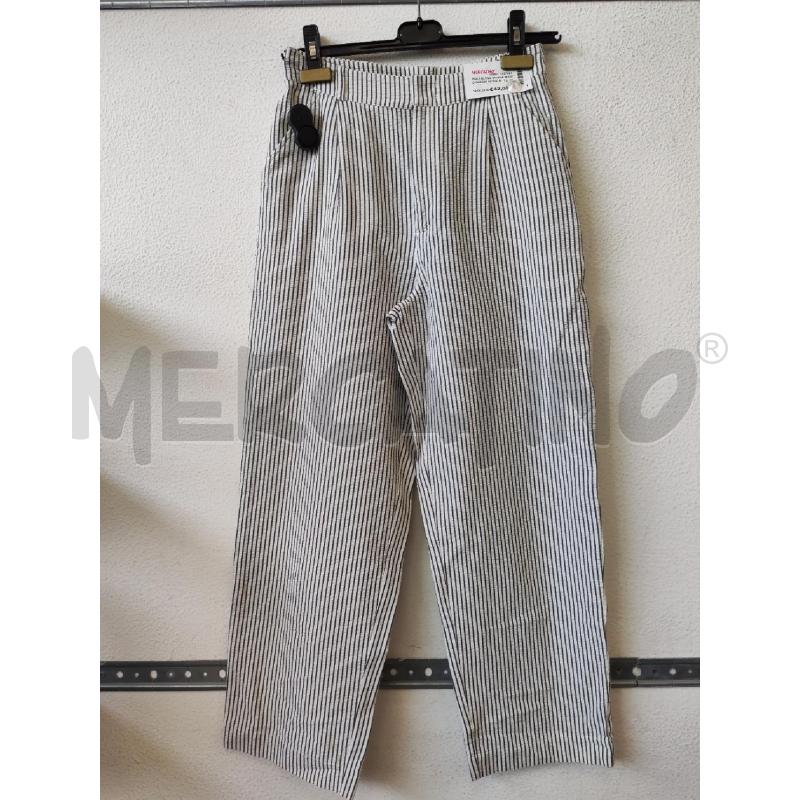 PANTALONE DONNA BIANCO GRIGIO RIGHE MAX E CO  | Mercatino dell'Usato Albenga 1