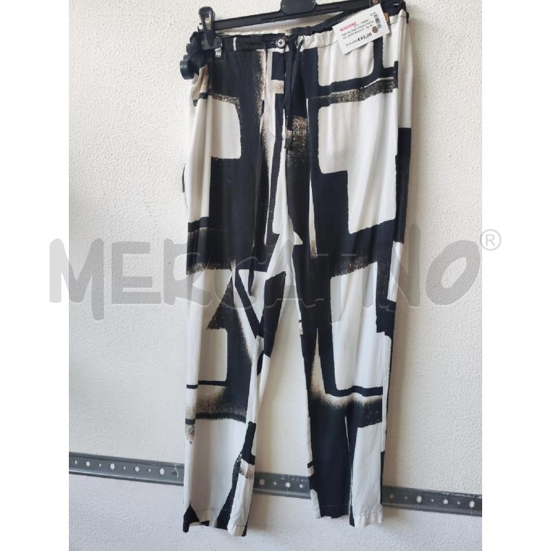 PANTALONE DONNA FANTASIA NERO BIANCO MORBIDO ANN DEMEULEMEESTER | Mercatino dell'Usato Albenga 1