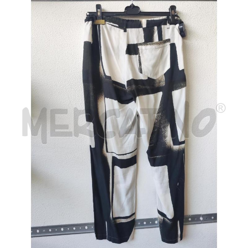 PANTALONE DONNA FANTASIA NERO BIANCO MORBIDO ANN DEMEULEMEESTER | Mercatino dell'Usato Albenga 2