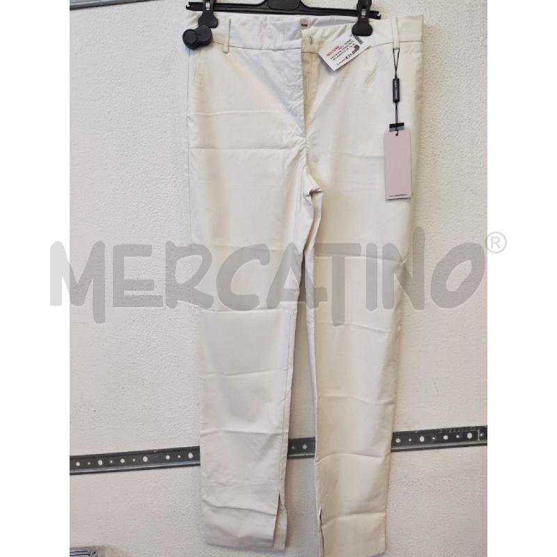 PANTALONE DONNA FINTA PELLE BIANCO SANDRO FERRONE  | Mercatino dell'Usato Albenga 1