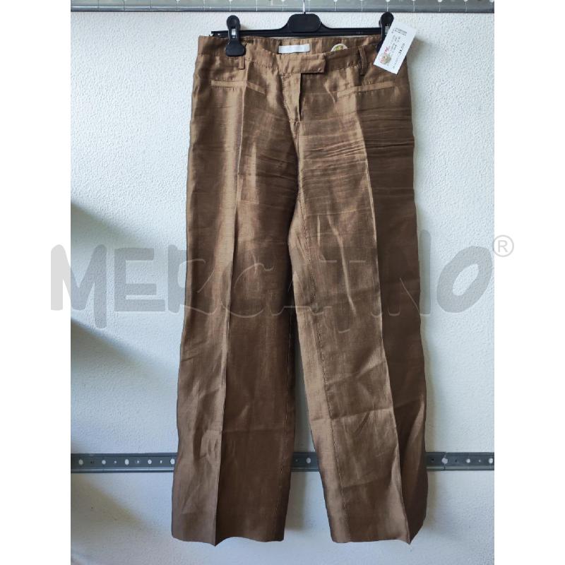 PANTALONE DONNA LINO ACCIAIO MARRONE | Mercatino dell'Usato Albenga 1
