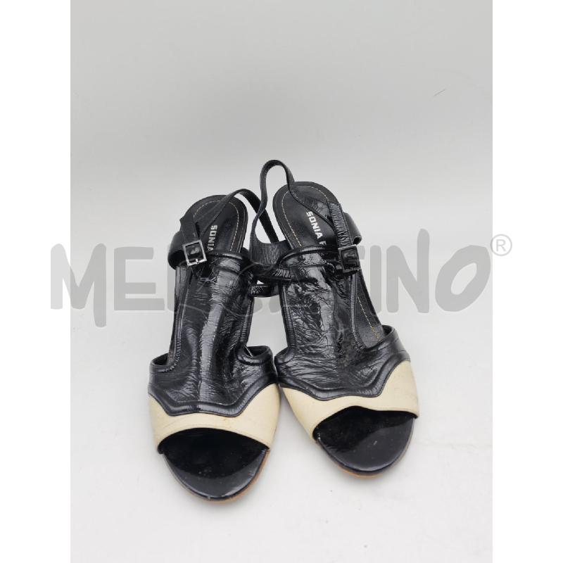 SANDALI DONNA NERO BIANCO LUCIDO SONIA RYKIEL  | Mercatino dell'Usato Albenga 1