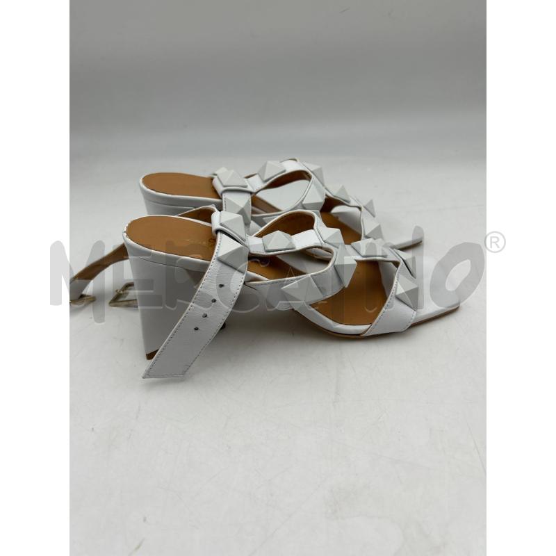 SANDALI DONNA TACCO LES TULIPAS BIANCO BORCHIE | Mercatino dell'Usato Albenga 2