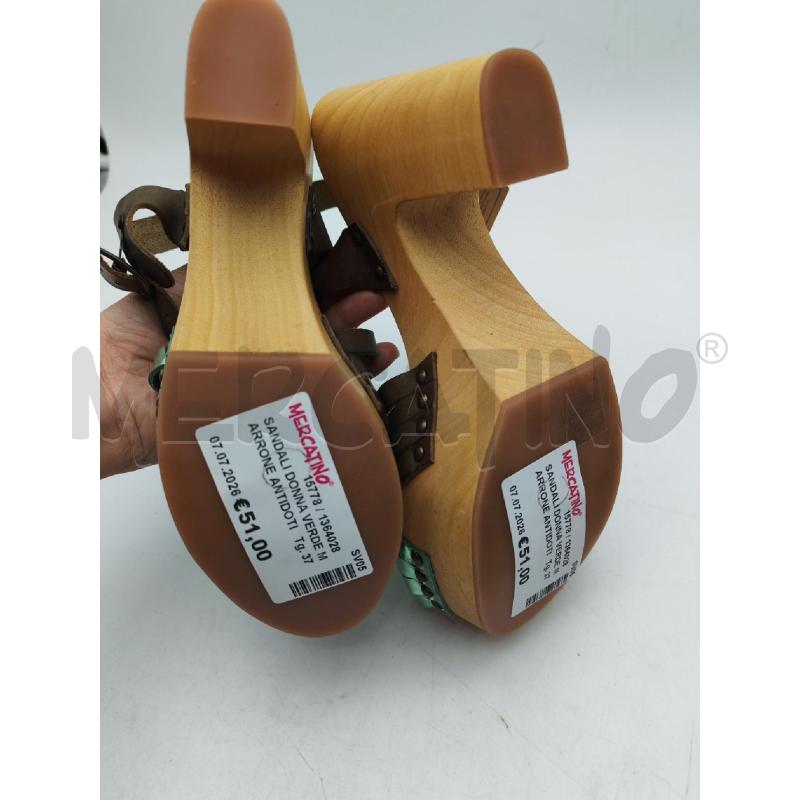 SANDALI DONNA VERDE MARRONE ANTIDOTI  | Mercatino dell'Usato Albenga 4