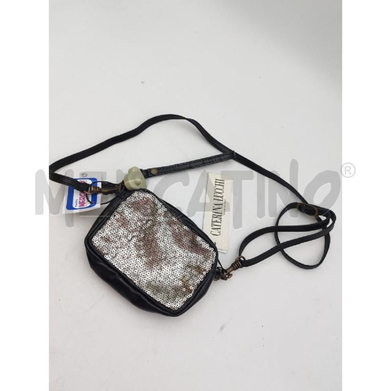 TRACOLLA DONNA PICCOLA STRASS NERO PELLE CATERINA LUCCHI  | Mercatino dell'Usato Albenga 1