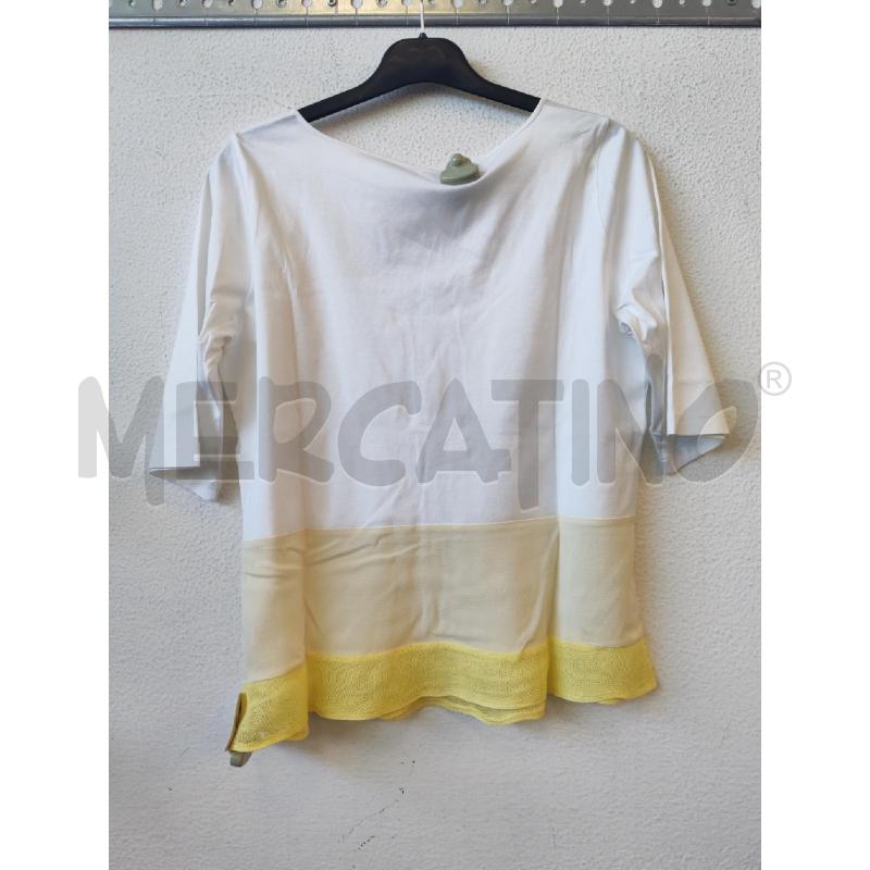 T SHIRT DONNA FABIANA FILIPPI BIANCO GIALLO  | Mercatino dell'Usato Albenga 2