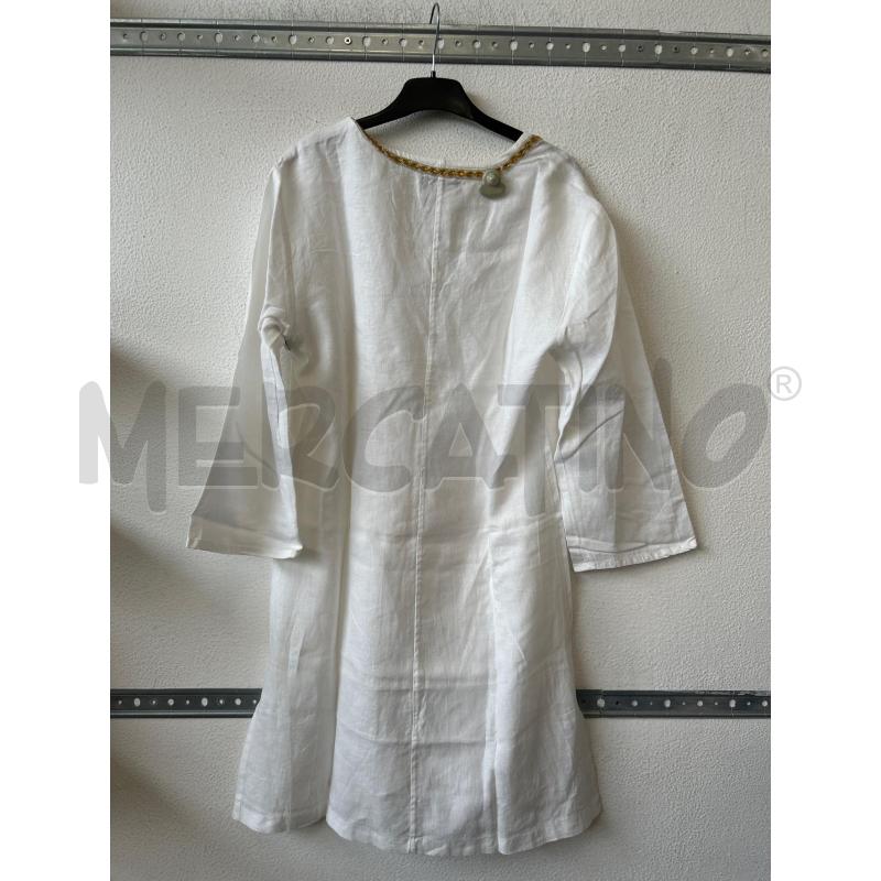 VESTITO DONNA BIANCO LINO STRASS ORO LUISA SPAGNOLI  | Mercatino dell'Usato Albenga 2
