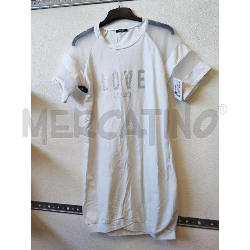 VESTITO DONNA BIANCO LIUJO MANICO CORTA VELATA  | Mercatino dell'Usato Albenga 1