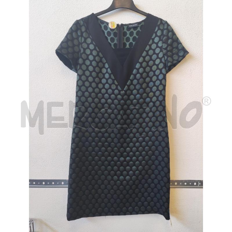 VESTITO DONNA DIANA GALLESI FANTASIA NERO POIS VERDE | Mercatino dell'Usato Albenga 1