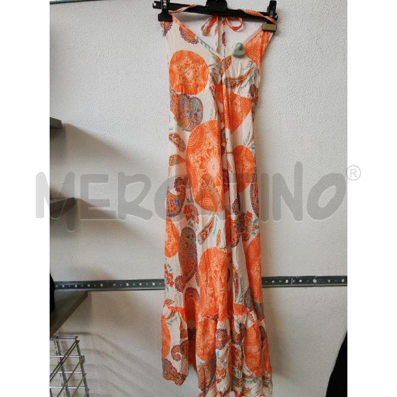 VESTITO DONNA FANTASIA BIANCO ARANCIO VERTIGO  | Mercatino dell'Usato Albenga 1