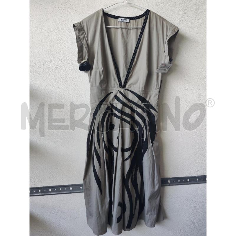 VESTITO DONNA FANTASIA GRIGIO NERO MOSCHINO CHEAPANCHIC | Mercatino dell'Usato Albenga 1