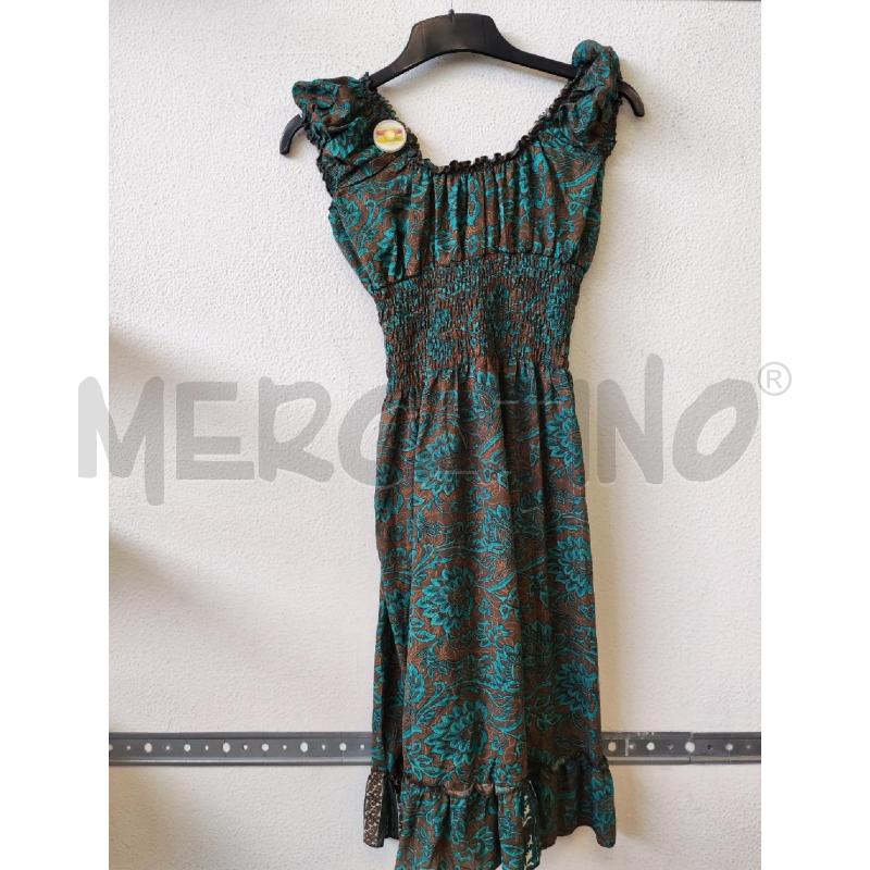 VESTITO DONNA FANTASIA MARRONE FOGLIE CHA CHA | Mercatino dell'Usato Albenga 2