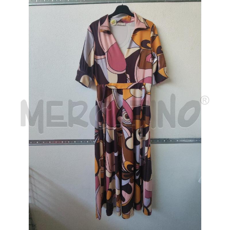 VESTITO DONNA LUNGO FANTASIA ROSA MARRONE RINASCIMENTO 1 | Mercatino dell'Usato Albenga 1