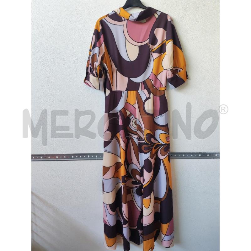 VESTITO DONNA LUNGO FANTASIA ROSA MARRONE RINASCIMENTO 1 | Mercatino dell'Usato Albenga 2