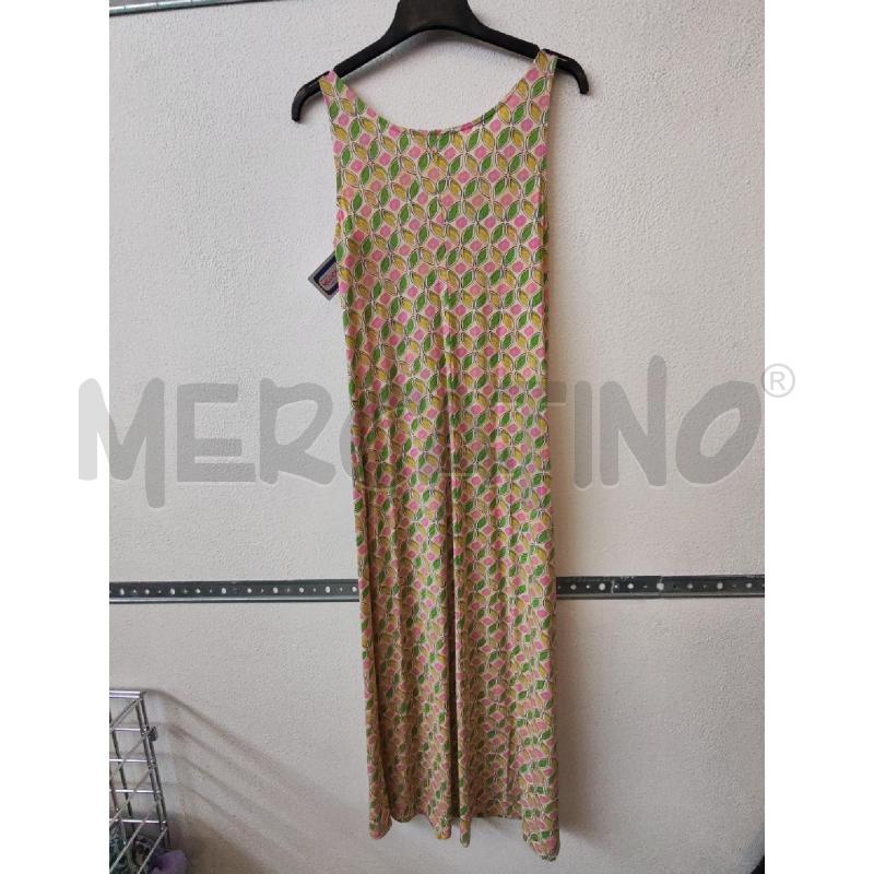 VESTITO DONNA LUNGO ROSA FOGLIE FANTASIA MALIPARMI  | Mercatino dell'Usato Albenga 2