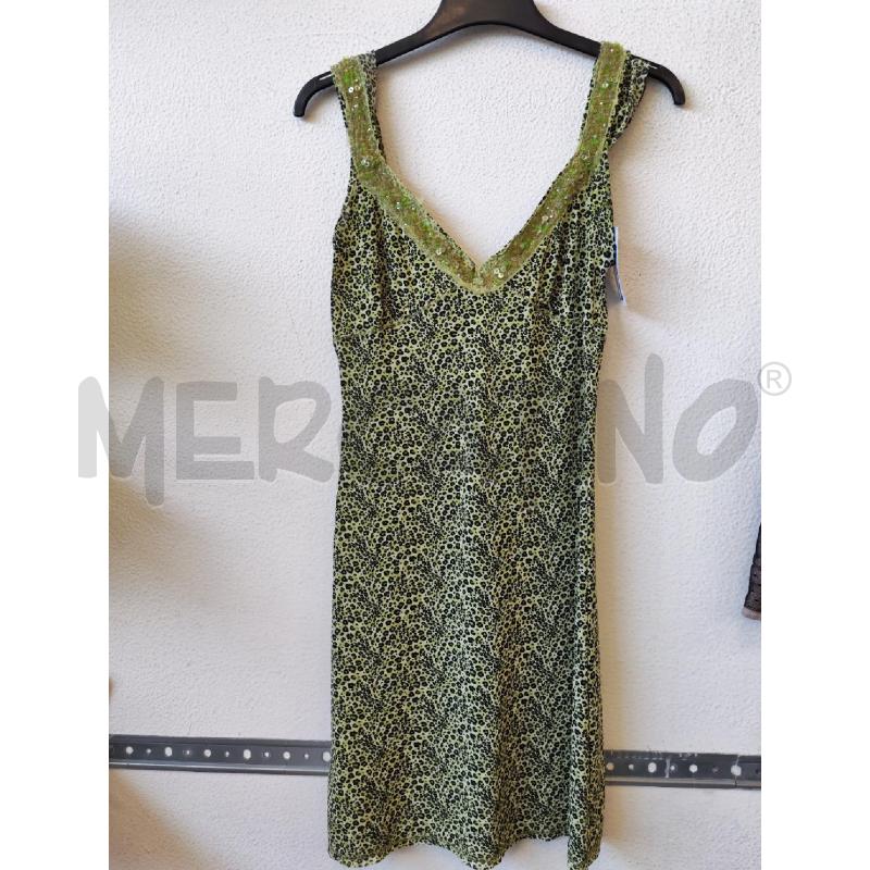 VESTITO DONNA MAUCLATO VERDE STRASS BORDO COLLO LIUJO  | Mercatino dell'Usato Albenga 1