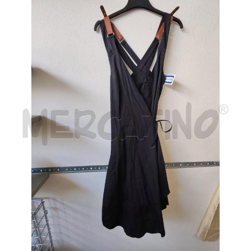VESTITO DONNA NERO LUNGO BRETELLE MARRONE MAX E CO  | Mercatino dell'Usato Albenga 1