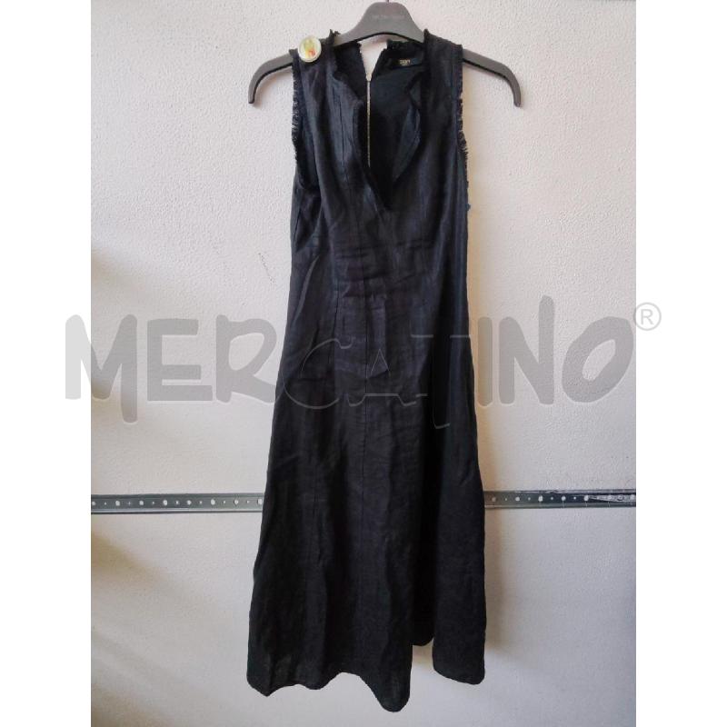 VESTITO DONNA NERO LUNGO SEVENTY LINO | Mercatino dell'Usato Albenga 1