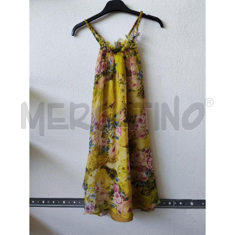 VESTITO DONNA TRAFFIC PEOPLE FANTASIA SETA GIALLO FIORI  | Mercatino dell'Usato Albenga 1
