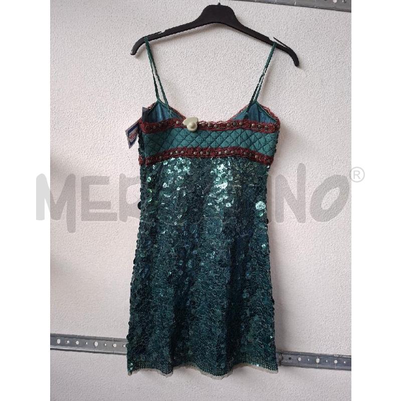 VESTITO DONNA VERDE TUTTO STRASS PINKO | Mercatino dell'Usato Albenga 2