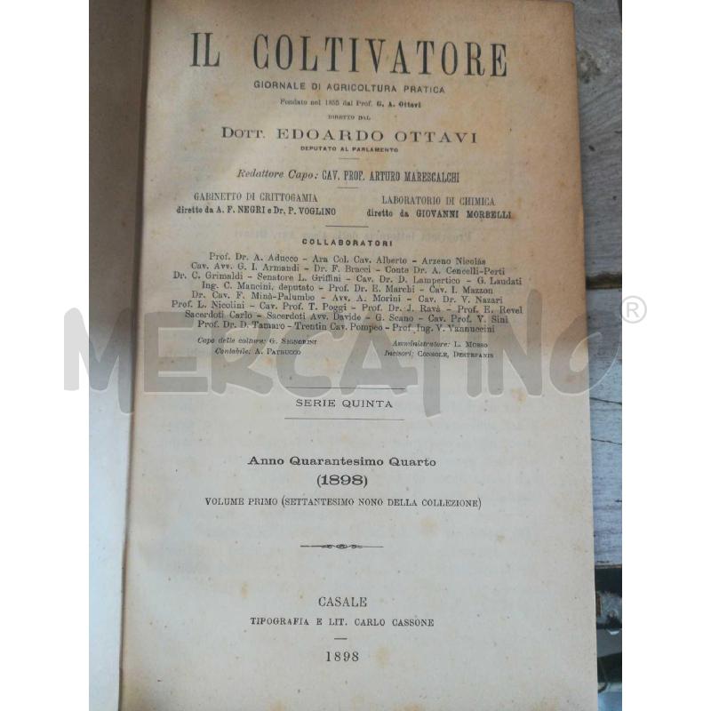 IL COLTIVATORE VOL 8 1898 1899 1900 1901 | Mercatino dell'Usato Cosseria 2