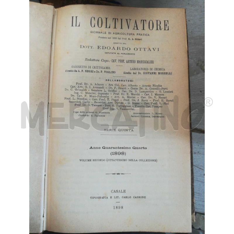 IL COLTIVATORE VOL 8 1898 1899 1900 1901 | Mercatino dell'Usato Cosseria 3