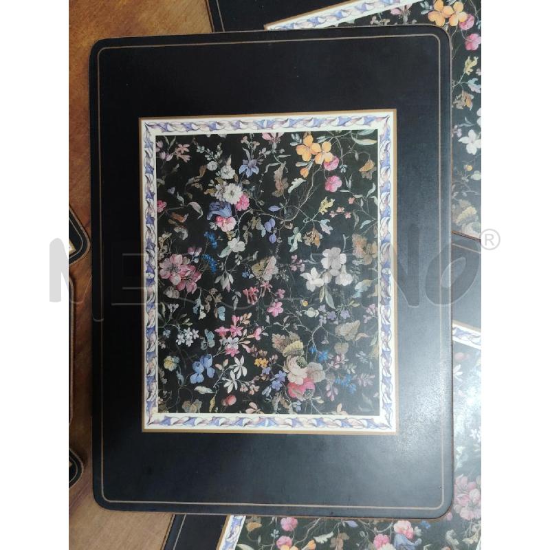 6 TOVAGLIETTE + 6 SOTTOBICCHIERI INGLESI KILBURN FLORAL SUGARO   | Mercatino dell'Usato Manduria 2
