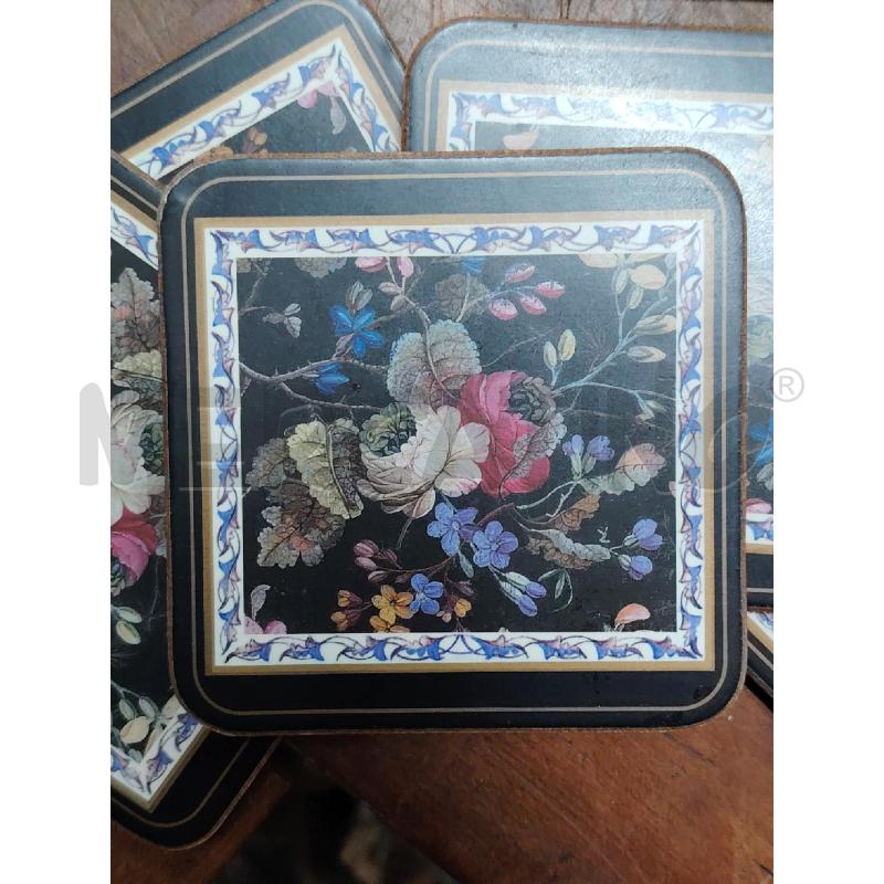 6 TOVAGLIETTE + 6 SOTTOBICCHIERI INGLESI KILBURN FLORAL SUGARO   | Mercatino dell'Usato Manduria 3