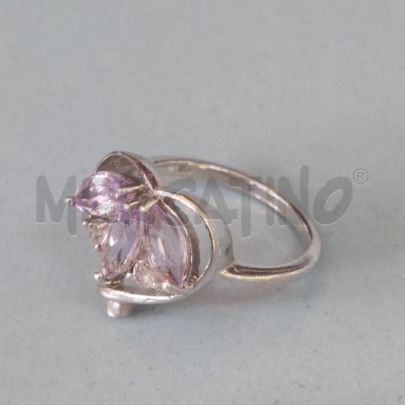 ANELLO DONNA 3 CHICCHI AMETISTA ARG CRISTALLI | Mercatino dell'Usato Manduria 2