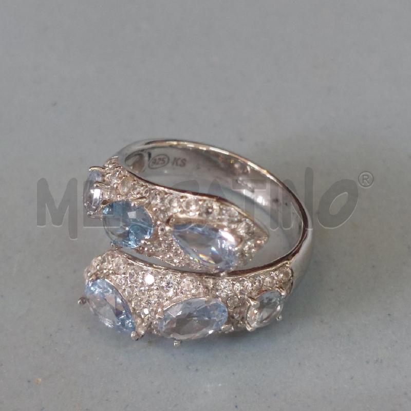 ANELLO DONNA ARG ACQUAMARINA ZIRCONI  | Mercatino dell'Usato Manduria 1