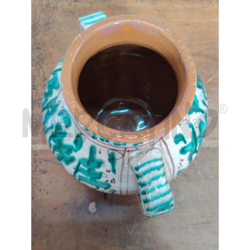 ANFORA CERAMICA EUGENIO TACCINI MONTELUPO BEIGE VERDE  | Mercatino dell'Usato Manduria 4