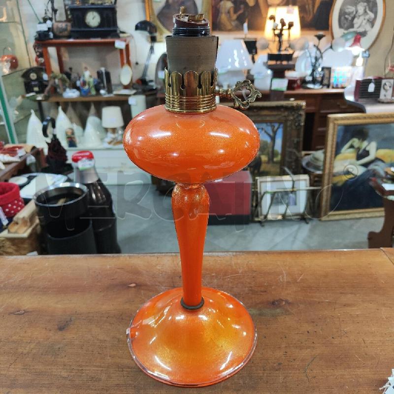 BASE LAMPADA VETRO INCAMICIATO MAZZEGA ARANCIONE ORO  | Mercatino dell'Usato Manduria 1