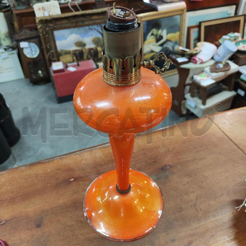 BASE LAMPADA VETRO INCAMICIATO MAZZEGA ARANCIONE ORO  | Mercatino dell'Usato Manduria 4