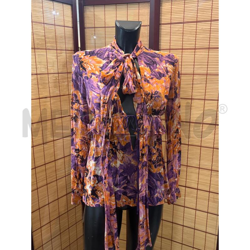 BLUSA DONNA JUST CAVALLI FANTASIA ARANCIO VIOLA BIANCO | Mercatino dell'Usato Manduria 1