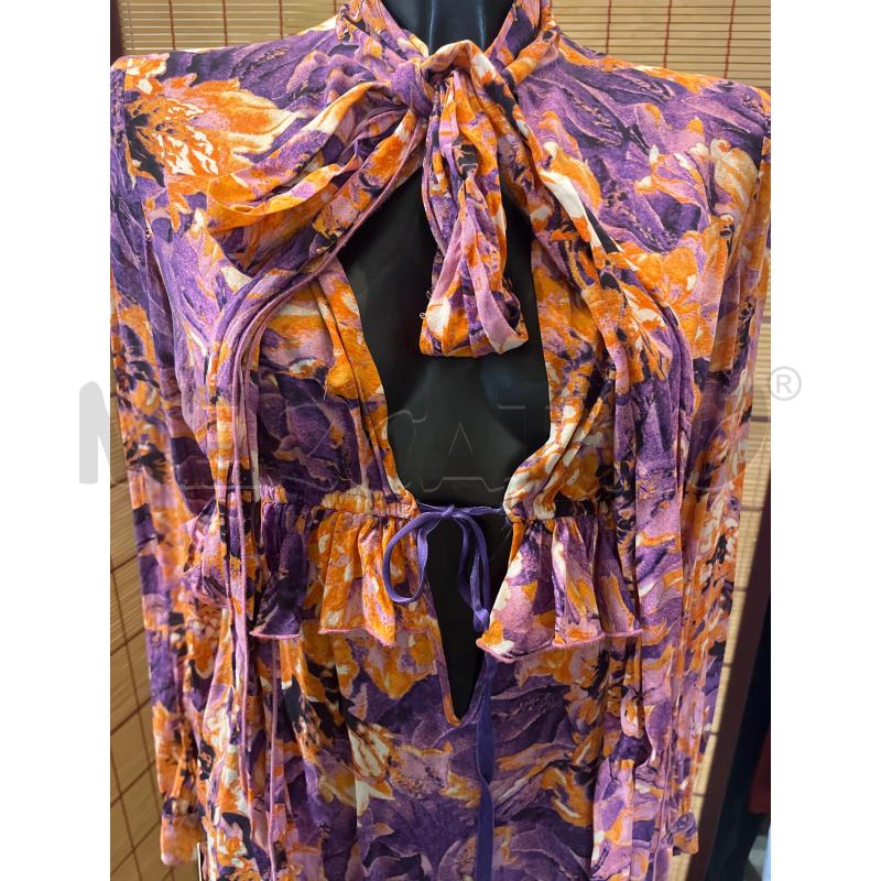BLUSA DONNA JUST CAVALLI FANTASIA ARANCIO VIOLA BIANCO | Mercatino dell'Usato Manduria 3