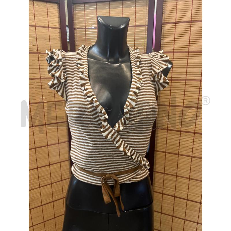 BLUSA DONNA STEFANEL RIGHE MARRONI BIANCHE  | Mercatino dell'Usato Manduria 1