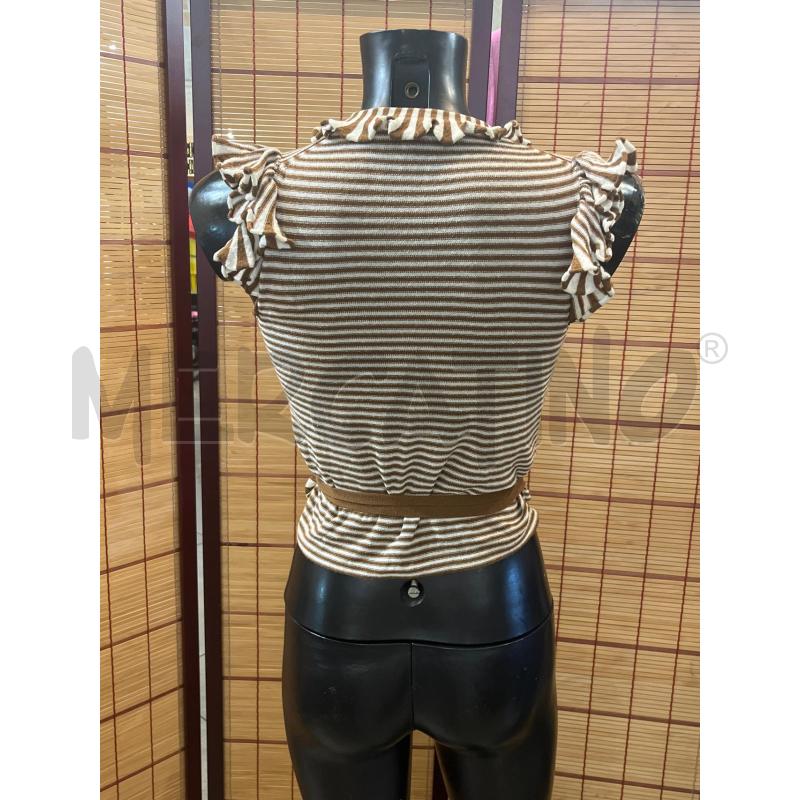 BLUSA DONNA STEFANEL RIGHE MARRONI BIANCHE  | Mercatino dell'Usato Manduria 2