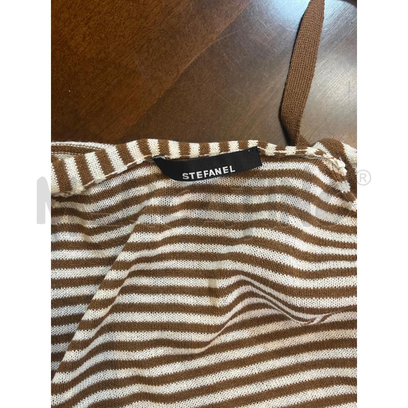 BLUSA DONNA STEFANEL RIGHE MARRONI BIANCHE  | Mercatino dell'Usato Manduria 5