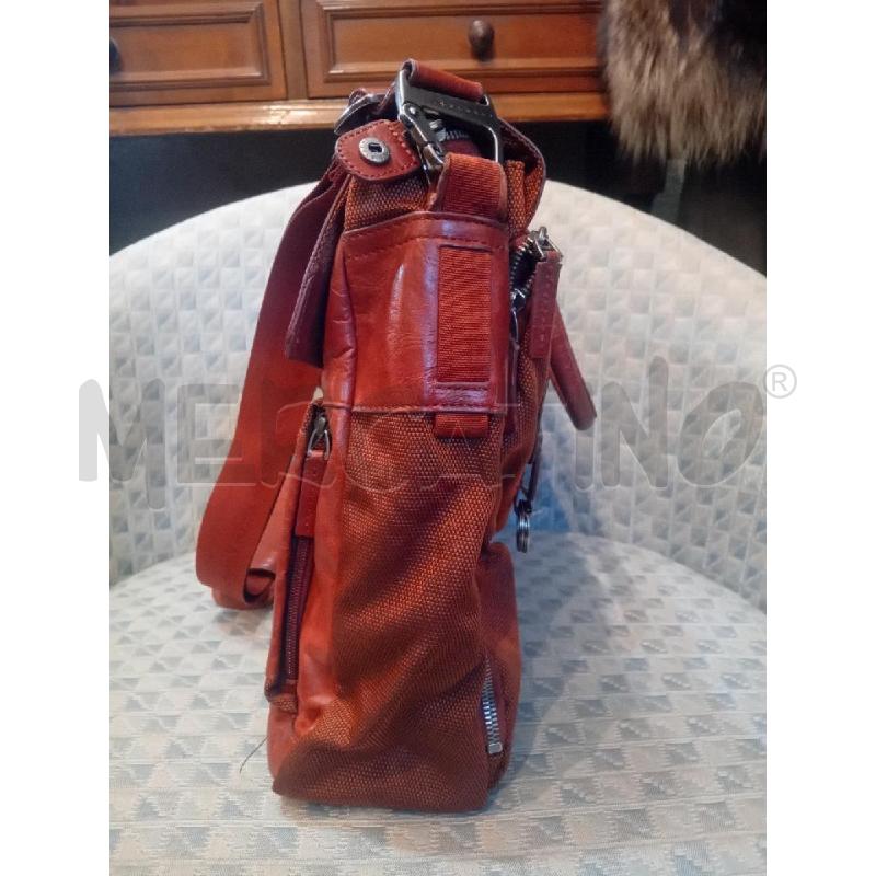 BORSA CARTELLA UOMO PIQUADRO PELLE TESSUTO RUGGINE  | Mercatino dell'Usato Manduria 2