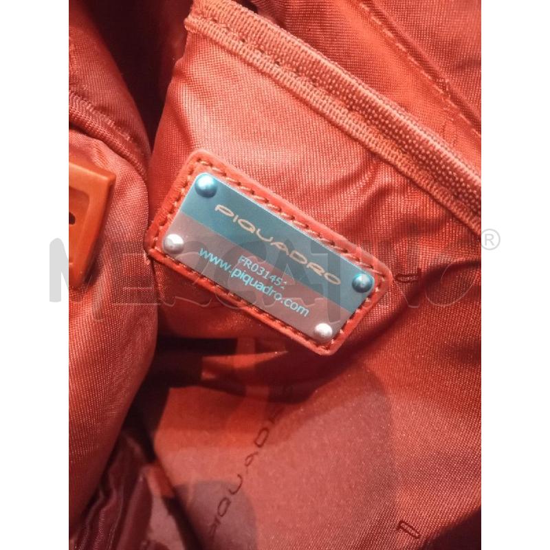 BORSA CARTELLA UOMO PIQUADRO PELLE TESSUTO RUGGINE  | Mercatino dell'Usato Manduria 5