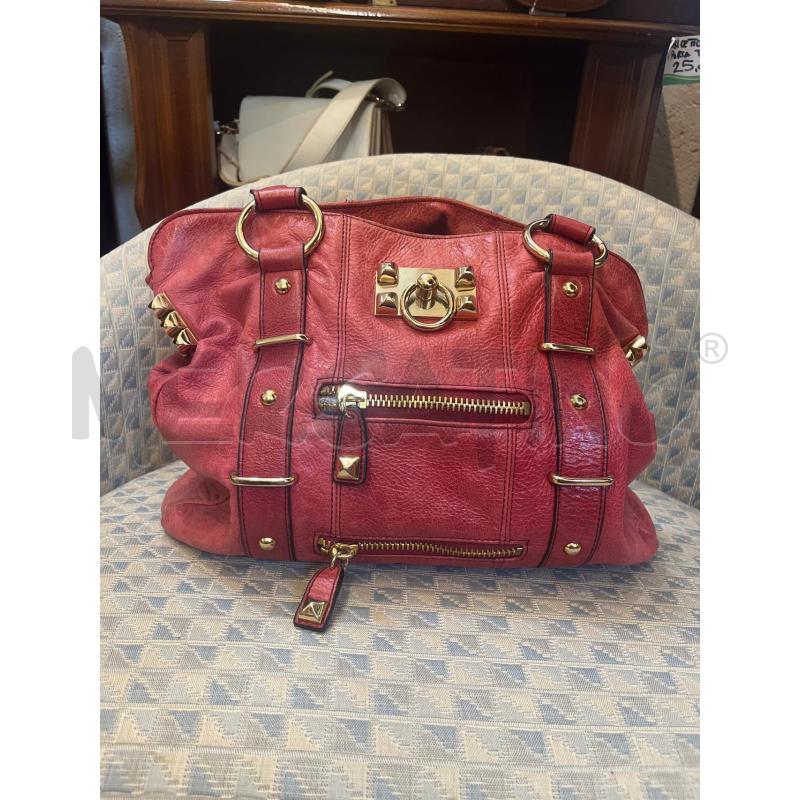 BORSA DONNA BETSEY JOHNSON ROSSA BORCHIE DORATE | Mercatino dell'Usato Manduria 1