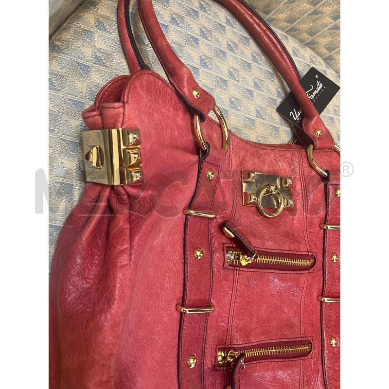 BORSA DONNA BETSEY JOHNSON ROSSA BORCHIE DORATE | Mercatino dell'Usato Manduria 4