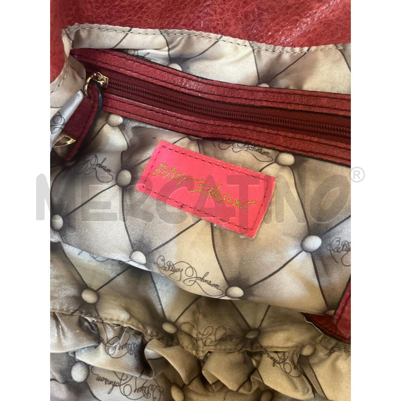 BORSA DONNA BETSEY JOHNSON ROSSA BORCHIE DORATE | Mercatino dell'Usato Manduria 5