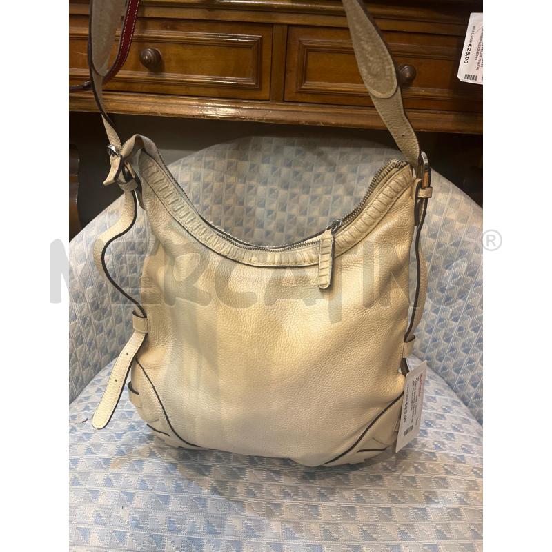 BORSA DONNA CROMIA BEIGE  PLACCHETTE TRIANGOLARI | Mercatino dell'Usato Manduria 1